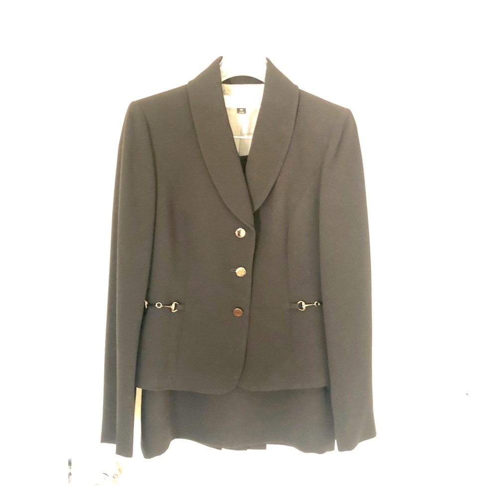 Tahari black suit with dress skirt in size 2P